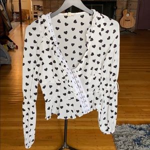FOR LOVE & LEMONS asymmetrical heart top NEW SZ xs